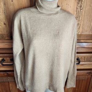 J. Crew Cozy Cream 100% Cashmere Turtleneck Sweater